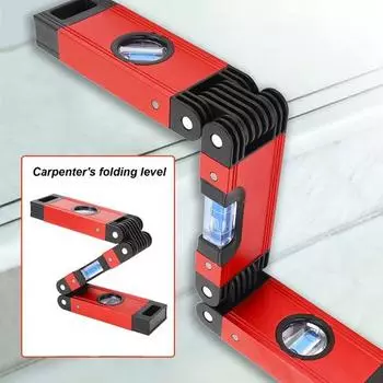 Спиртовой уровень, высокая точность, магнитное поглощение, горизонтальный пузырьковый складной уровень, деревообрабатывающий инструмент, столярные принадлежности 17inch красный