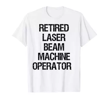 Списанный оператор лазерной установки. Футболка белый
