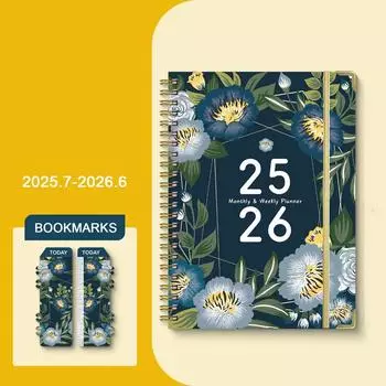 Список дел А5 Ежедневник 12 месяцев Блокнот на кольцах Спиральный блокнот Английский блокнот Канцелярские товары Style 2
