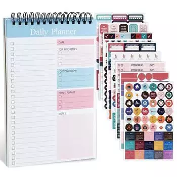 Список дел, блокнот, блокнот, ежедневник с наклейками для работы, учителя, ученики синий