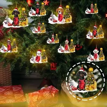 Список собак Рождественские украшения Рождественская елка Подвески Висячие бирки Украшение One Size