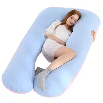 Спите лучше с нашей универсальной U-образной подушкой для беременных, идеально подходящей для кормления грудью, сна на боку и поддержки спины. 70x130cm