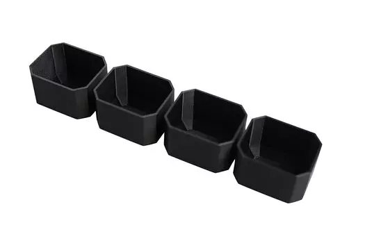 Splash N Color Milwaukee Packout Thin Toolbox Organizer, набор средних ящиков, прочная модульная система хранения, черный пластик, 4 предмета - - - чёрный