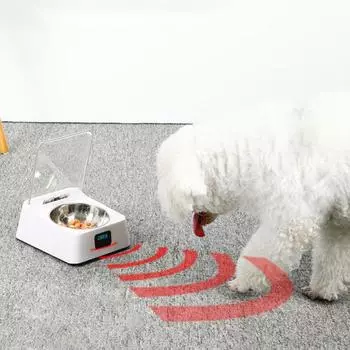 Splash-proof Cat Auto Cover Feeder Infrared Sensor Intelligent Automatic Cat Feeder Home белый