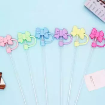 Splash Proof Silicone Straw Covers Reusable Leak-Proof Bow Straw Cover Cap Bowknot for 40/30 oz Tumbler Cups розы красного