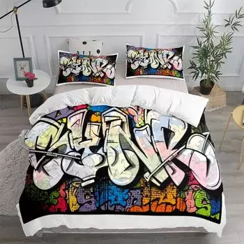 Splats Graffiti Fusion Bedding Set without sheet UK Single Double King US Twin Full Queen Size Bed Linen Set 140x210cm