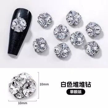 Сплав для дизайна ногтей, алмазный шар, 33 огранки, имитация изделий, алмазный шар, вспышка, металлический дизайн ногтей, алмазные украшения для ногтей