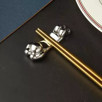 Сплав для палочек для еды, держатель для палочек с защитой от отпечатков пальцев, держатель для столовых приборов в форме животного для отелей, ресторанов серебряный