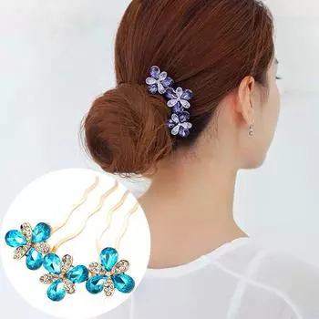 Сплав гребень для волос с цветком и стразами, головной убор, заколка для волос в виде пучка 7.8*10.2cm