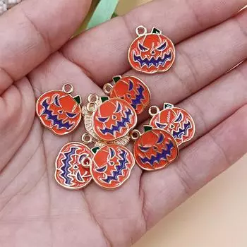 Сплав капает стильные бусины тыквы кулон DIY аксессуары Хэллоуин материал ручной работы 6/10 шт. аксессуары Pumpkin 5 /6pcs
