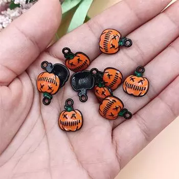 Сплав ручной работы, капающие аксессуары «сделай сам», стильные бусины в форме тыквы, кулон на Хэллоуин, 6/10 шт., материал ручной работы Pumpkin 5 /6pcs