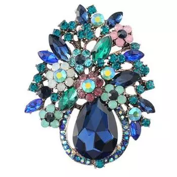 Сплав высокого качества, нежный цветок со стразами, брошь, милая булавка, модная брошь, аксессуары для одежды