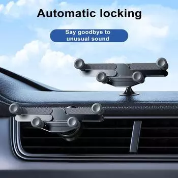 Сплавный мини-автомобильный кронштейн с автоматической блокировкой, безопасный складной, элегантный дизайн, прочный, длительный срок службы, держатель для телефона чёрный