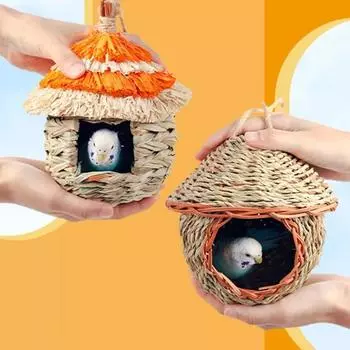 Сплетенное вручную гнездо, домик для попугаев, канарейка, цыпленок рутина, вылупление, домик для птиц, вешалка для улицы, домик для синиц Style A