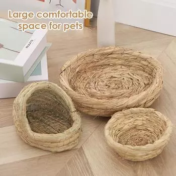 Сплетенное вручную гнездо из тигровой шкуры и пиона, гнездо для кур рутина, теплое гнездо для откладывания яиц, гнездо для разведения птиц, плетеное из травы A2