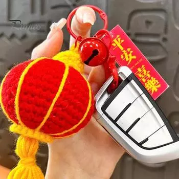 Сплетенный вручную брелок-фонарь-колокольчик, брелок-подвеска с надписью «Удача», украшение на новый год, свадьбу, день рождения, подарок красный