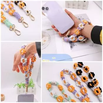 Сплетенный вручную цветок плетеный брелок для телефона цветок плетеный брелок для сумки подвесной Style A