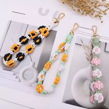Сплетенный вручную цветок плетеный телефон цепочка цветок чехол для телефона цепочка для предотвращения подвешивания сумки Style G