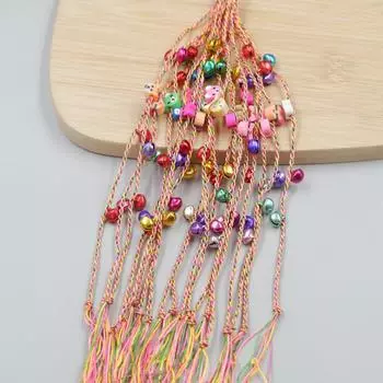 Сплетенный вручную разноцветный браслет из веревки на праздник драконьих лодок, детская молитвенная веревка, саше с тигром цзунцзы, готовая продукция Color line bell + animal, flower, fruit