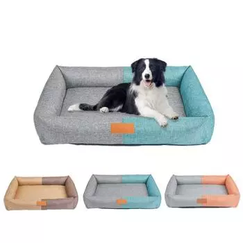 Splice Sponge Pet Mat льняная ткань лежанка для собак с застежкой-молнией съемная и моющаяся лежанка для собак удобный, дышащий и прохладный коврик для собак M 50*40*14cm