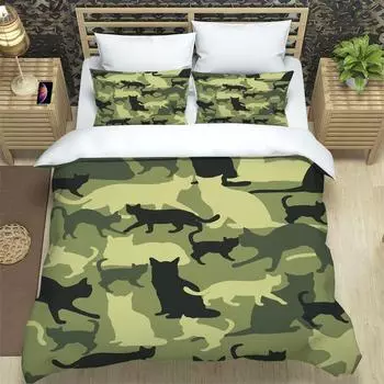 Splicing Animal Pattern 3D Digital Printing Bedding Three-Piece Set Four-Piece Set UK Single 135 * 200cm two-piece set (90g)