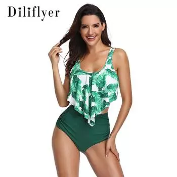 Split swimsuit women s new one. I ve got a ruffle edge bikini factory high-waisted swimsuit. S