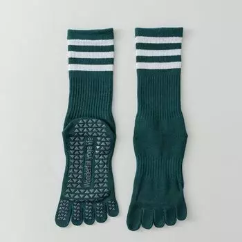 Split Toe Yoga Socks Toe Socks Professional Non Slip Pilates Socks Knee Socks Women s Spring and Summer Fitness Sports Special Cotton Socks 9045 five-finger dark green [1 pair]]