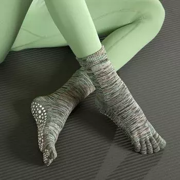 Split Toes Gym Spring and Summer Retro Yoga Socks 2416K Green
