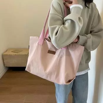 Сплошная цветная большая сумка женская большая вместительная сумка на плечо Студенческая классная сумка для книг красный