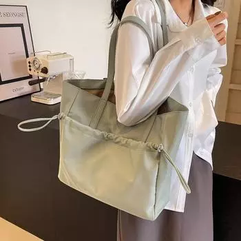 Сплошная цветная большая сумка женская сумка через плечо большой емкости зелёный