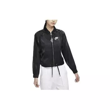 Сплошная цветная куртка на молнии с логотипом Nike, женская верхняя одежда, черный DJ1057-010 M