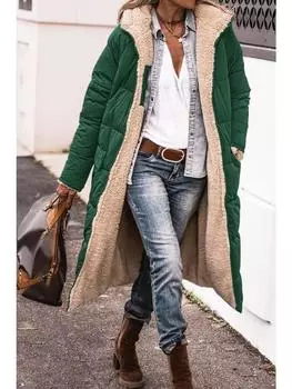 Сплошная цветная куртка с капюшоном на хлопковой подкладке, двусторонняя одежда с длинными рукавами, облегающая элегантная куртка-кардиган, верх, зимнее модное хлопковое пальто S армия зеленый