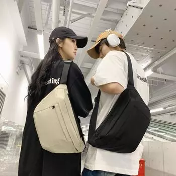 Сплошная цветная нагрудная сумка для мужчин и женщин, сумка через плечо, сумка для мобильного телефона бежевый