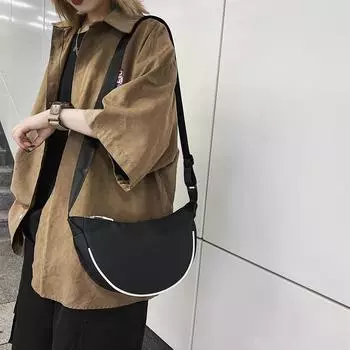 Сплошная цветная нагрудная сумка для женщин, большая вместительная дорожная сумка через плечо, женская поясная сумка в форме полумесяца, женские повседневные уличные поясные сумки China чёрный