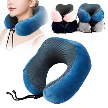 Сплошная цветная подушка для шеи Подушка для шеи с медленным отскоком Мягкая подушка для шеи Подушка для космических путешествий Подушка из пены с эффектом памяти Подушка для шеи U-образная подушка для шеи Ювелирные аксессуары розовый