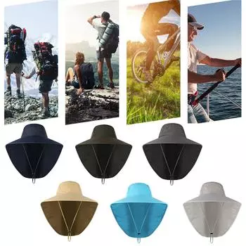 Сплошная цветная солнцезащитная шляпа от солнца с сетчатым отверстием, дышащая большая шаль, рыбацкая шляпа, походная шляпа от солнца One Size