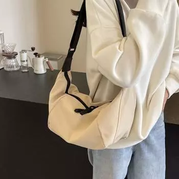 Сплошная цветная сумка большой емкости, женская сумка для пельменей, портативная дорожная сумка через плечо чёрный