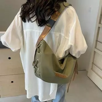 Сплошная цветная сумка для пельменей, женская сумка через плечо, холщовая сумка большой емкости серый