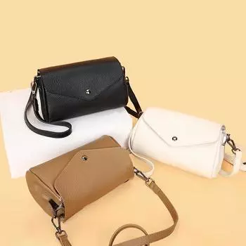 Сплошная цветная сумка для женщин 2022, повседневная сумка для покупок в стиле ретро из воловьей кожи, модные изысканные женские сумки чёрный