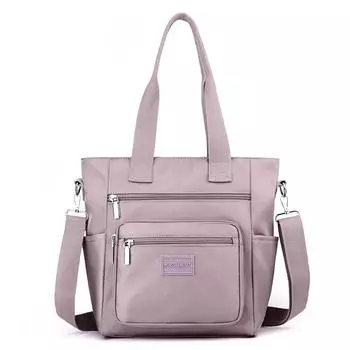 Сплошная цветная сумка-тоут, большая вместительная сумка, женская нейлоновая сумка через плечо чёрный