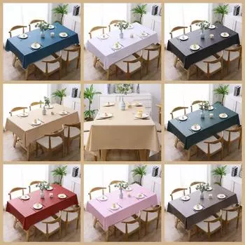 Сплошная цветная водонепроницаемая скатерть маслостойкая крышка стола украшение стола ПВХ скатерть бытовая S кофейный