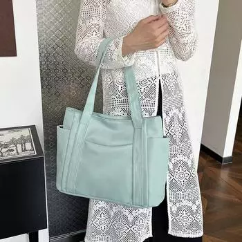 Сплошная цветная женская сумка через плечо большой вместимости чёрный