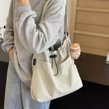 Сплошная женская сумка через плечо, большая вместительная сумка через плечо, классная сумка через плечо