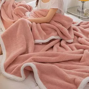 Сплошное цветное бархатное одеяло кораллового цвета, фланелевое одеяло королевского размера, утепленное теплое одеяло, покрывало, одеяло для дивана, одеяло для сна 70x100cm