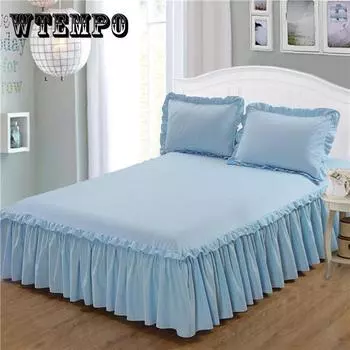 Сплошное цветное покрывало, юбка-кровать, цельное трехсекционное покрывало для кровати, корейская версия Simmons, нескользящая простыня 150*200cm