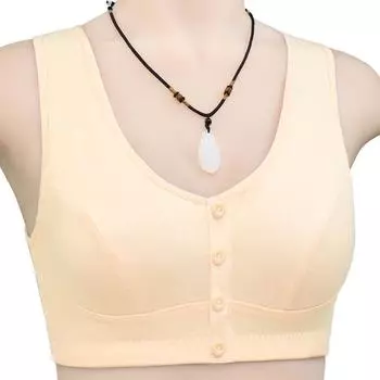 Сплошное нижнее белье на пуговицах спереди со вставкой из тонкого хлопка для бюстгальтеров среднего и пожилого возраста, нижнее белье с большой майкой для женщин 36