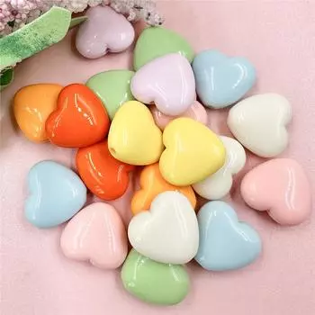 Сплошной цвет 18,8*17,2 мм DIY материалы ручной работы мода для ожерелья серьги изготовление 20 шт/пакет бусины в форме сердца акрил