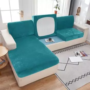 Сплошной цвет бархатный чехол для дивана, чехол для подушки, толстый жаккардовый мягкий эластичный чехол для дивана, защита для мебели для гостиной 45x45 Pillowcase-1pc