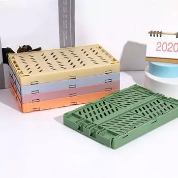 Сплошной цвет большой емкости, креативный штабелируемый складной кухонный складской ящик, студенческий ящик S
