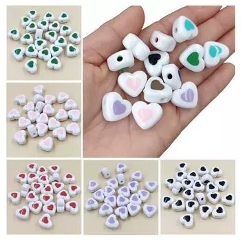 Сплошной цвет, браслет с краской для выпечки, изготовление ювелирных изделий, модные свободные бусины «Любовь», акриловый материал ручной работы «сделай сам», 10 шт. для ожерелья фиолетовый